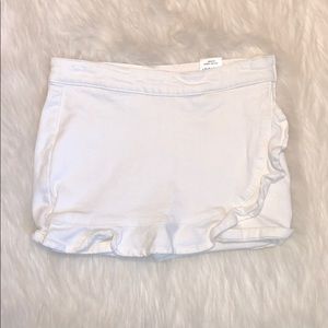 white denim skort